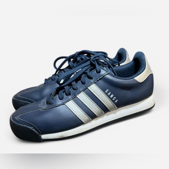 Adidas Samoa Men's Navy/silver/white Sneakers - Picture 3 of 9